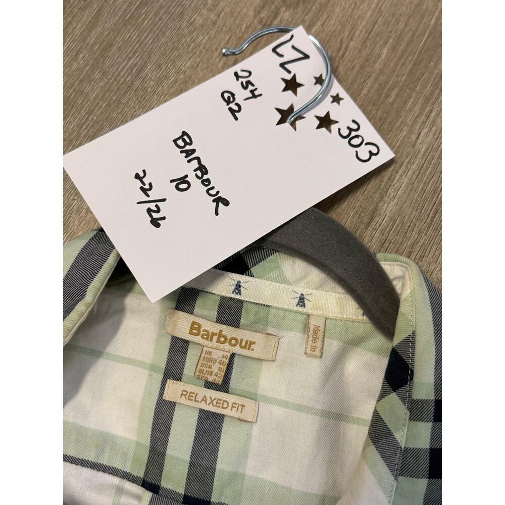 Barbour Shoreside Side Shirt Women's USA Size 10 Plaid Button Down Relaxed - Picture 4 of 5